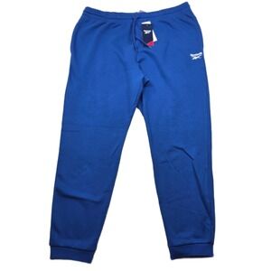 Reebok Identity Logo Fleece Jogger‎ Mens 2XL Blue Pants $50 NEW